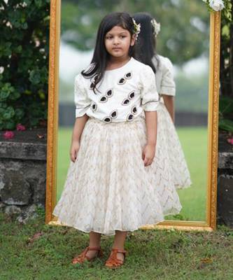 beige organza TWIRLING SKIRT 1