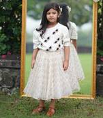 beige organza TWIRLING SKIRT