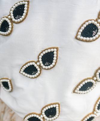 BEIGE CHANDERI EMBROIDERED SUNGLASSES CROP TOP 2