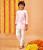 CHANDERI BUBBLE PINK KURTA PYJAMA SET