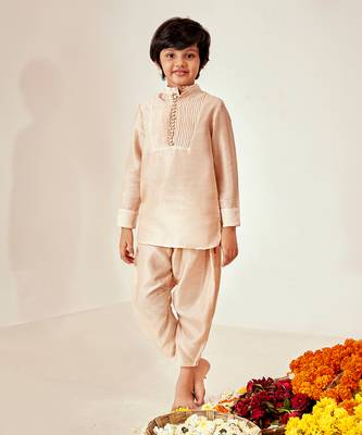 LINEN  PINTUCKS KURTA PAITHANI PYJAMA SET 2