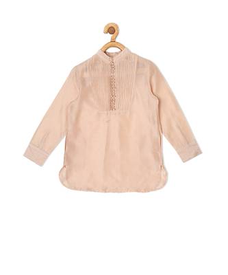 LINEN  PINTUCKS KURTA PAITHANI PYJAMA SET 4