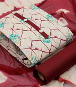 Maroon floral print cotton salwar