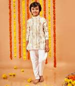 LINEN  STRIPES LINEN SHIRT KURTA SET