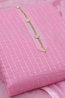 Light-pink sequins cotton salwar