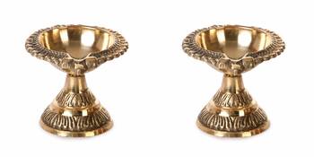 BulkySanta Pure Brass Mandir Diya (Laxmi Kuber Diya Stand) Heavy quality (2) 6
