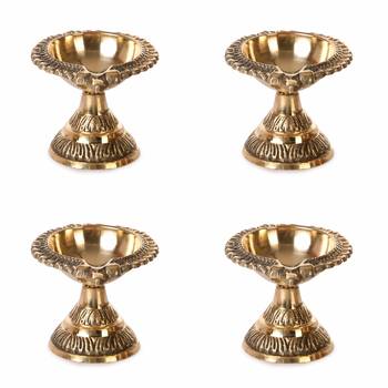 BulkySanta Pure Brass Mandir Diya (Laxmi Kuber Diya Stand) Heavy quality (4) 7
