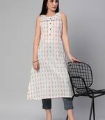 White printed cotton cotton-kurtis