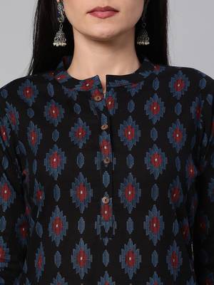 Black printed cotton cotton-kurtis 5