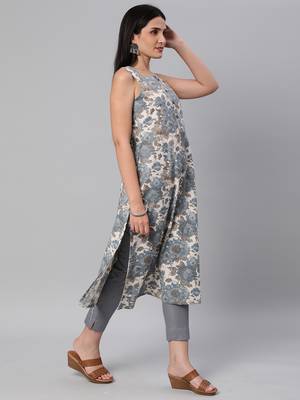 Grey printed cotton cotton-kurtis 4