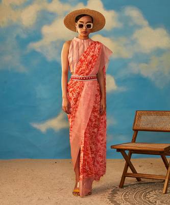 Rv signature coral saree 1