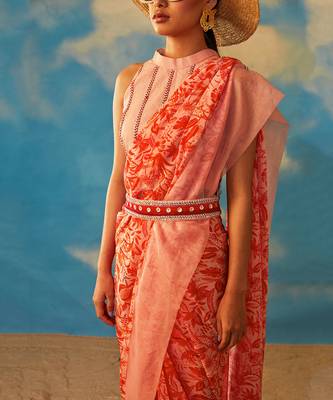 Rv signature coral saree 3