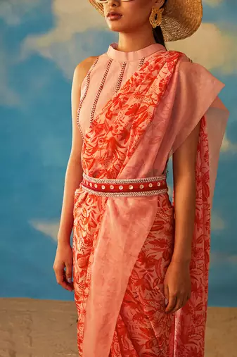 Rv signature coral saree