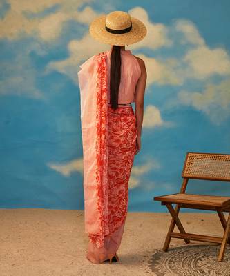Rv signature coral saree 4