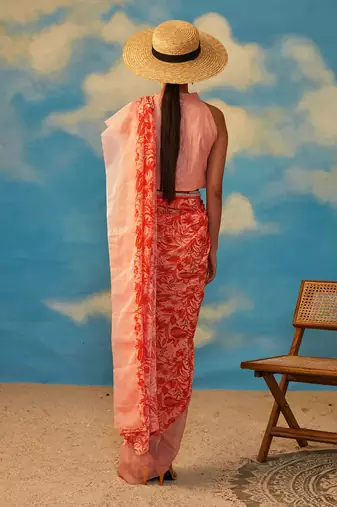 Rv signature coral saree