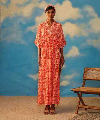 Burnt orange kaftan 1