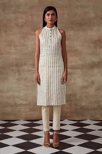 Ivory Sequined Kurta Set