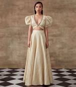 Ivory Organic Cotton Jacquard Skirt Set