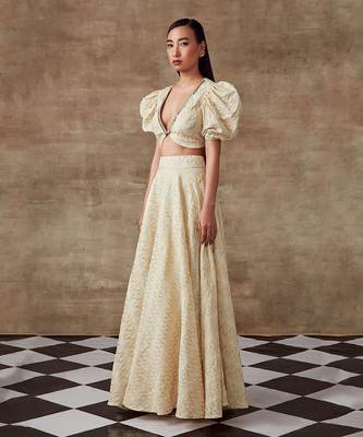 Ivory Organic Cotton Jacquard Skirt Set 2