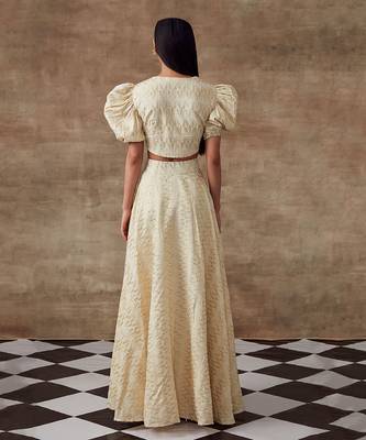 Ivory Organic Cotton Jacquard Skirt Set 3
