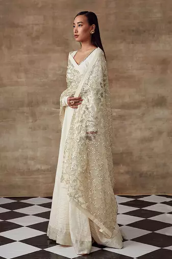 Ivory Organic Cotton Kalidar Anarkali Set