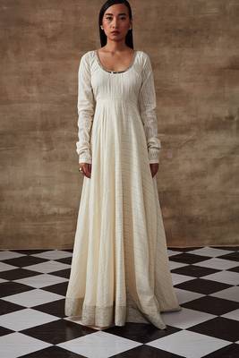 Ivory Organic Cotton Kalidar Anarkali Set 3