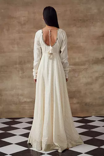 Ivory Organic Cotton Kalidar Anarkali Set