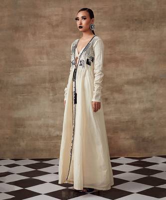 White Organic Cotton Moon Beam Kimono And Pant Set 2