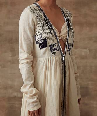 White Organic Cotton Moon Beam Kimono And Pant Set 4