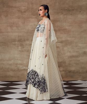 Ivory Colored Circular Skirt And Cape Set 2