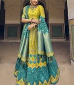 Multicolor Jacquard Embroidered Bridal Lehengas