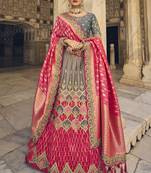 Multicolor Jacquard Embroidered Bridal Lehengas