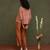 Peach & Brown Chandra Top And Pant