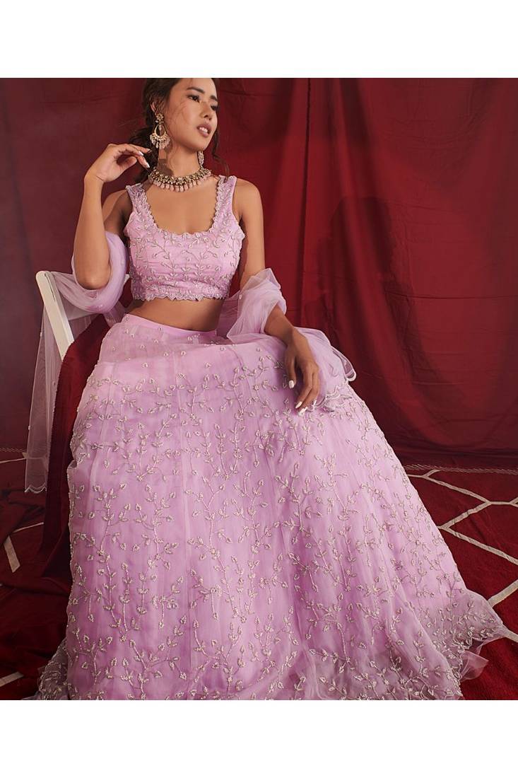 Lavender Lehenga Set main image 1
