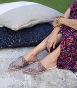 Coffee Mules With Rose Pink Detailing