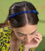 Blue 3d Embroidery Headband