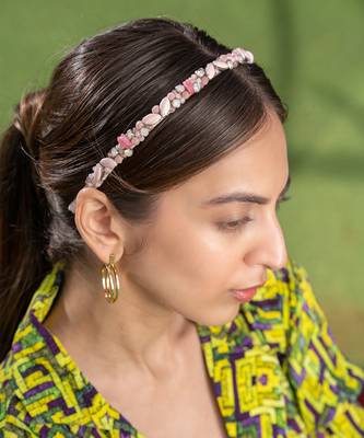 Pink 3d Embroidery Headband 1