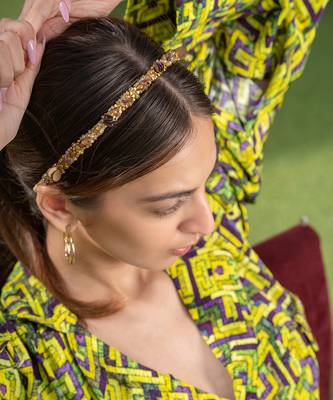Gold 3d Embroidery Headband 1