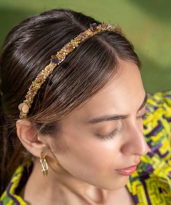 Gold 3d Embroidery Headband 2