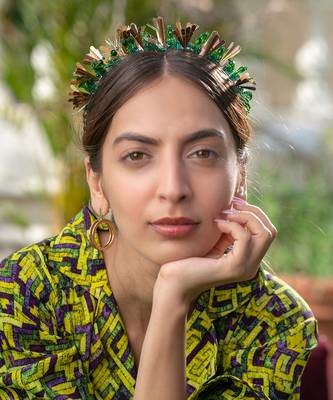 Green 3d Embroidery Headband  1