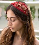 Red Headband With Gold Detailing