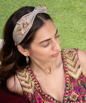 Nude Headband With 3d Embroidery 1