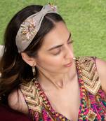 Nude Headband With 3d Embroidery