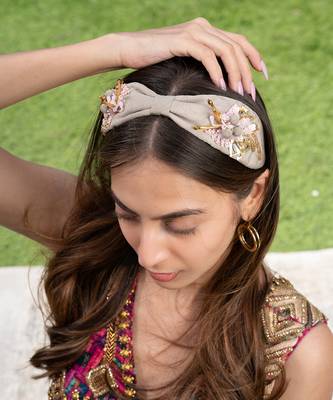 Nude Headband With 3d Embroidery 2