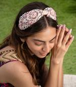 Baby Pink Heabdand With Embroidery