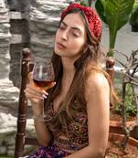 Red Headband With Red And Gold Detailing