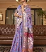 Pure Green Colour Paithani Saree With Maroon Worked Blouse