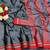 Grey woven silk saree with blouse