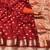 Red woven silk blend saree with blouse
