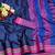 Navy blue woven silk saree with blouse